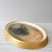 1960s original oil painting of a siamese cat // oval framed wall hanging