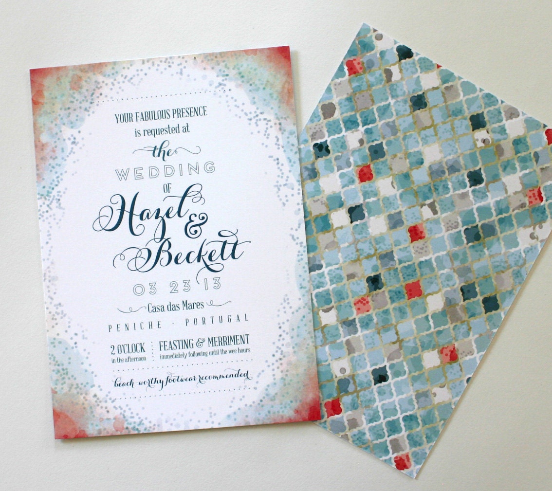 Sea Glass Wedding Paper