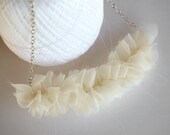 Chiffon Ruffle Necklace - Cream - Eco Friendly Wedding