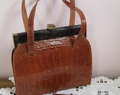 1940's Alligator Handbag, Purse, Two Toned