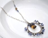 SALE Tanzanite Citrine Bluebell Necklace in Sterling Silver - Bold, Fine Gemstone, Intricate Wire Work, OOAK Gift For Her, Summer 2013