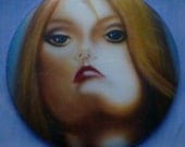 Angel, Pocket Mirror 2.25" with Colorful Organza Bag, Dreamy Woman, Mystical Mind, Deams into Reality