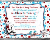 DIY  Dr. Seuss PRINTABLE  Birthday Party Invitation - Cat In The Hat