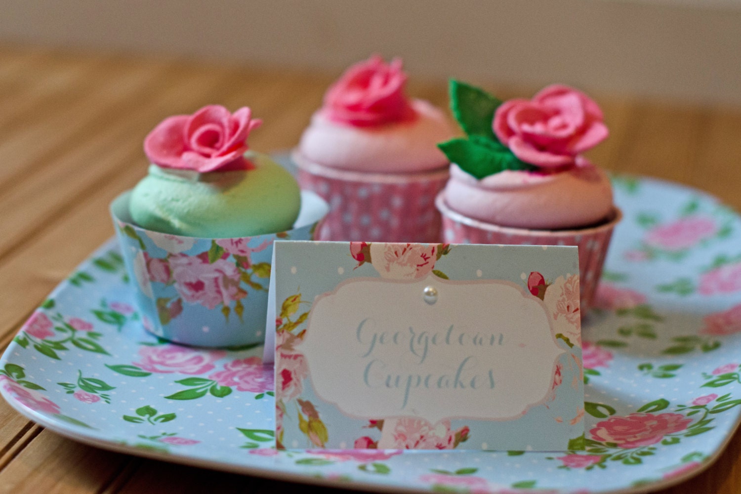 Pink Cabbage Rose Shabby Chic Design Platter Il_170x135