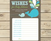 Whale Baby Shower Wishes for Baby Advice Printable Card Il_170x135