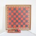 SUMMER SALE Vintage Checkerboard Checker Board Chinese Checkers Red Black Made in America Geometric Rustic Cottage Home Decor Checkered