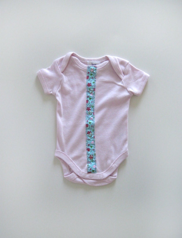 Pink onesie, baby girl onesie bodysuit, ready to ship -Clearance