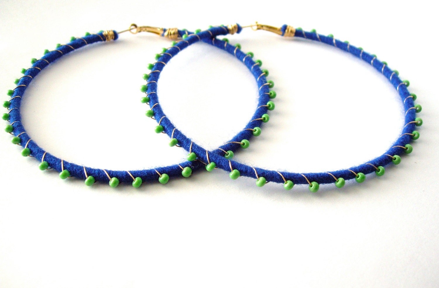 Devi Hoops - Royal Blue & Light Green