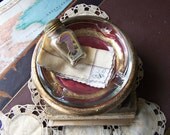 Vintage Red Italian Florentine / Glass Trinket Bowl