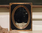 Vintage Gold Gilt and Black Wood Mirror