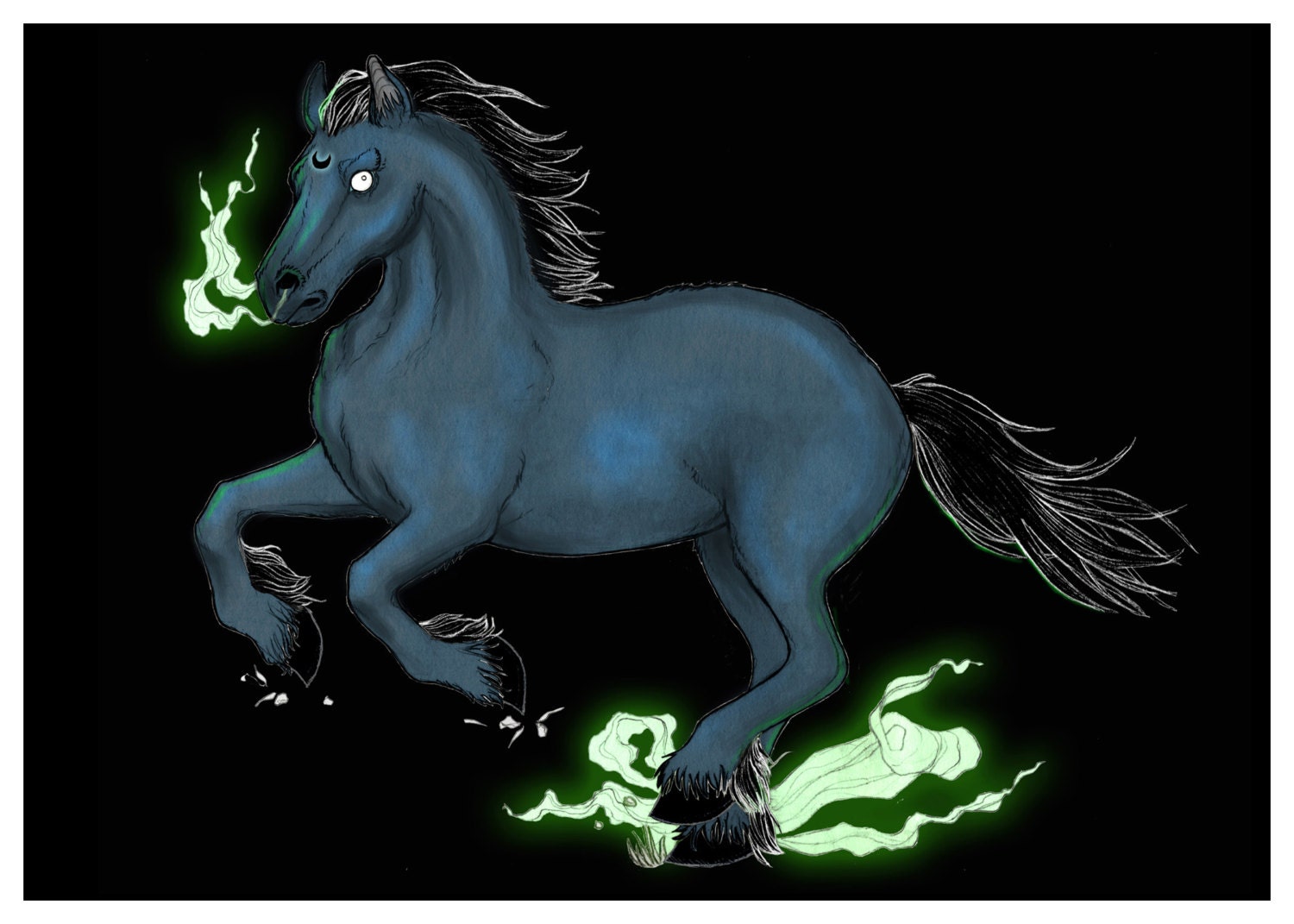 nightmare horse postcard print 5 x 7