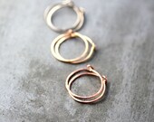 Gold Hoop Earrings, Recycled 14k Rose Gold, Palladium White Gold or Yellow Gold Simple, Petite Hammered Hoops - Your Choice of One Pair