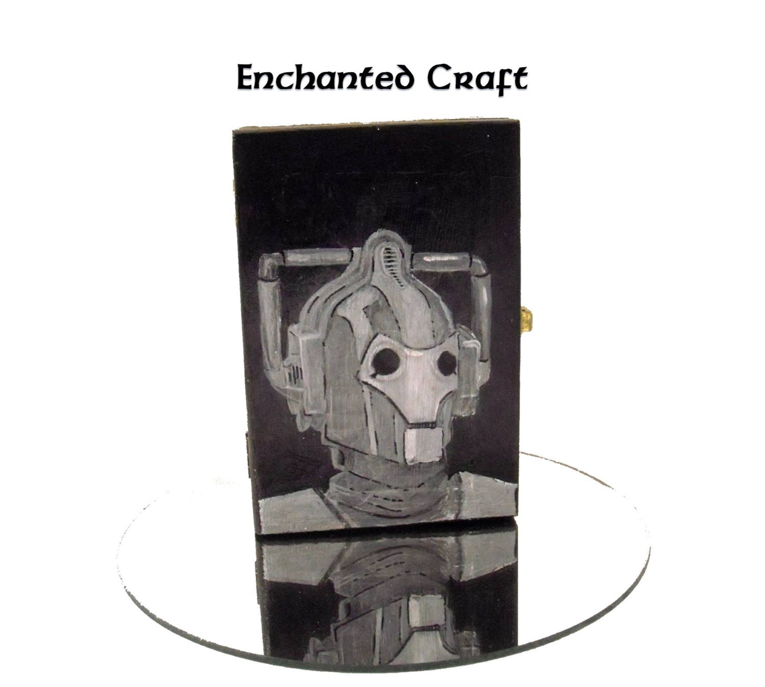 Dr Who Cyberman box hand painted wood- Personalize for free
