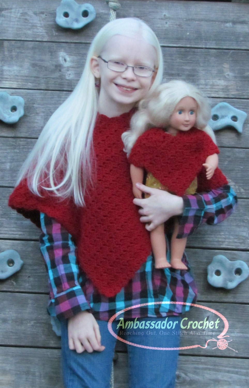Riding Woods Doll & Me Poncho Crochet Pattern