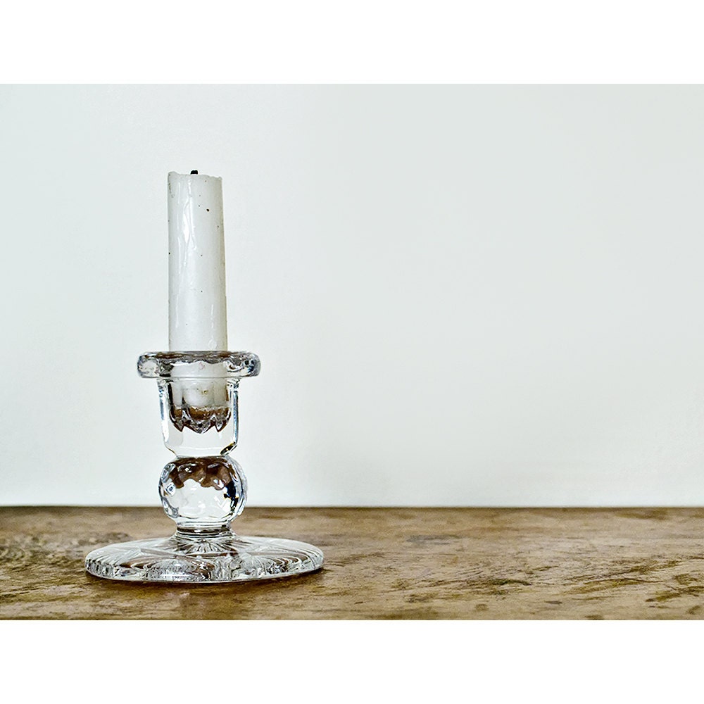 Vintage Crystal Glass Candle Stick Holder