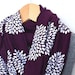 INFINITY SCARF - Screen Printed - White Flowers on Plum