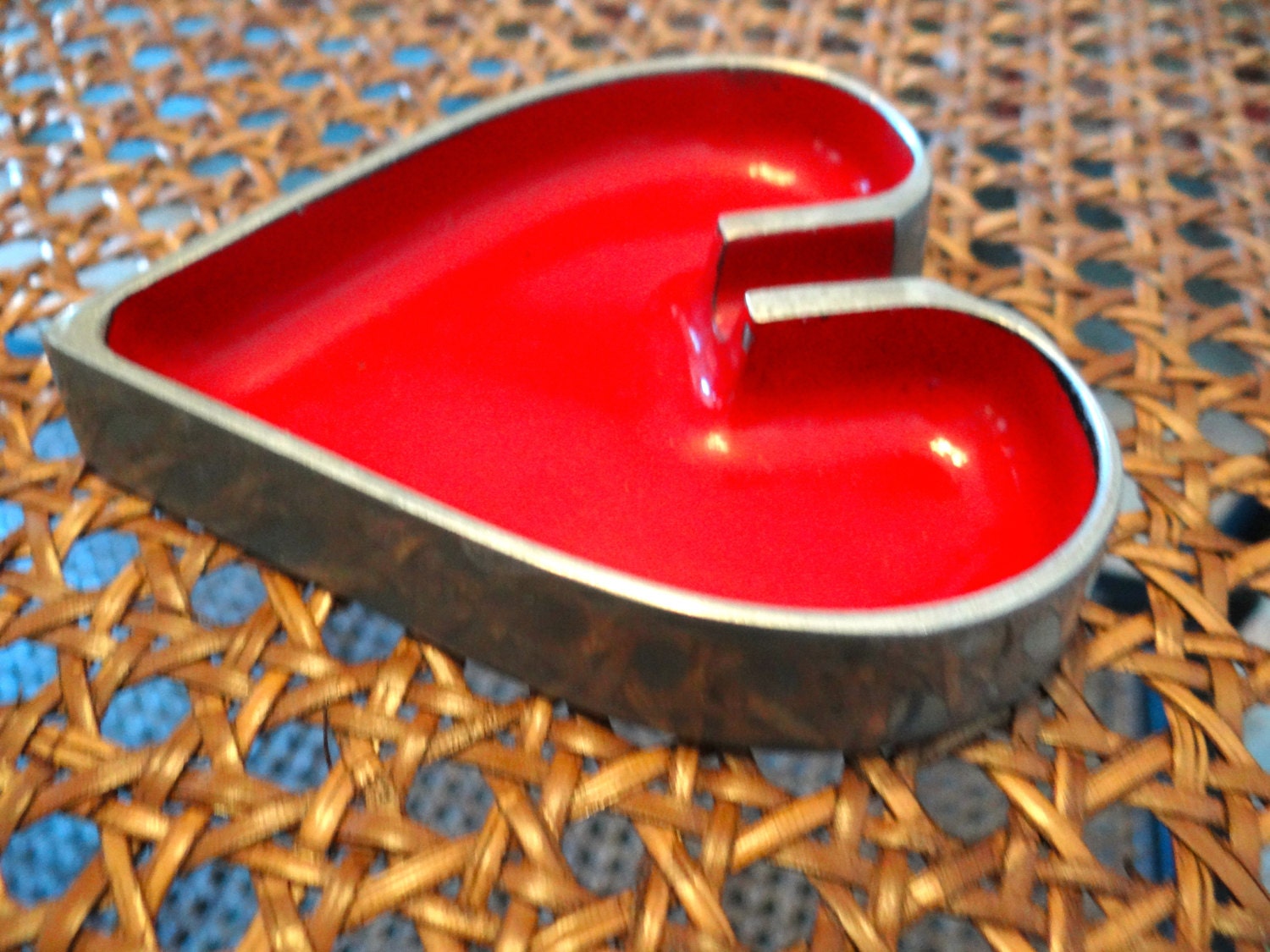Vintage Red Heart Ashtray