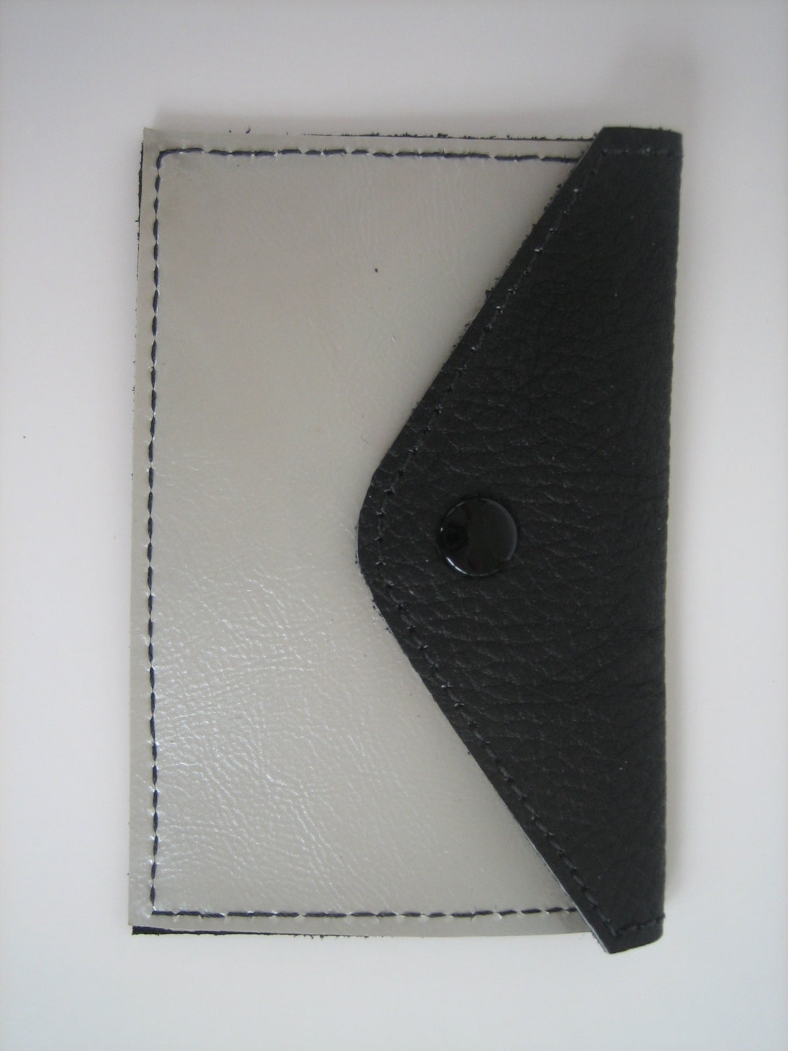 Black & White Leather Card Holder