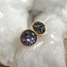 Tiny Druzy Earrings Peacock Drusy Quartz Studs Gold Vermeil Bezel Set