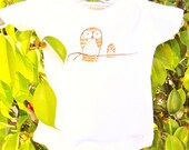Children Owl and Baby Toddler T-Shirt or Baby Onesie Hand Painted