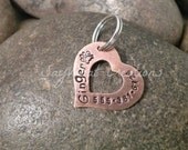 Adorable Heart Shaped Pet ID Tag Dog Tag Hand Stamped Personalized for your dog COPPER