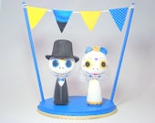 Custom Day of the Dead Kokeshi Doll Wedding Cake Topper