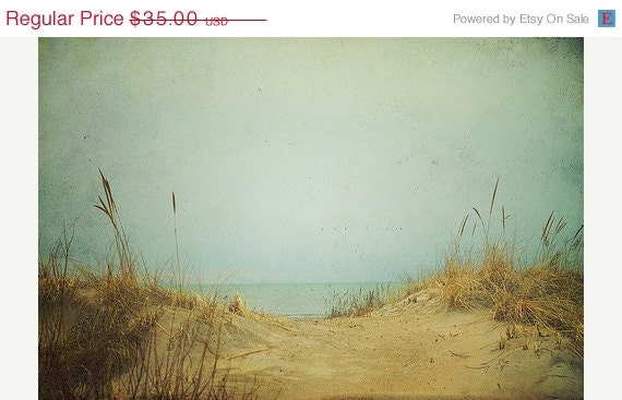 SALE 30% OFF Beach Photo: To the Beach 8x12 Fine Art Photography contemporary art Ocean Sandy Grass water Shabby Chic