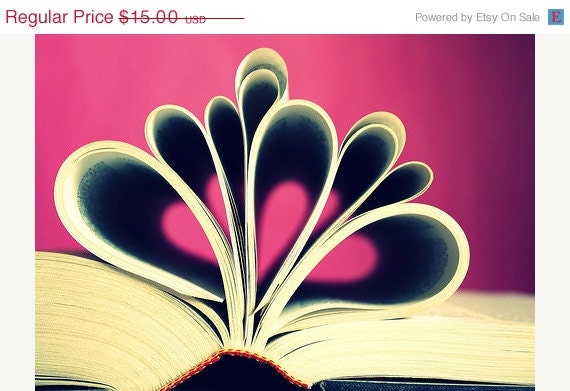SALE 30% OFF Pink Hearts 5x7 Fine Art Photography pages folded into heart shape Book