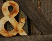 16"H Rusted Metal Ampersand, Metal Typography, Channel Letters
