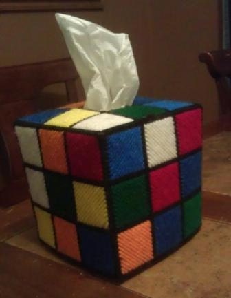 Rubiks cube tissue box cover