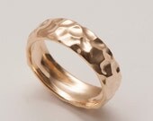 Mens Hammered Wedding Band - 14K Gold Wedding Band, 14K Gold Ring, unisex ring, wedding ring, wedding band, mens band