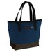19" Leather Tote Bag NEW:  Slate Blue and Italian Caramel - Tuscan Travel Leather Tote Bag - Handmade in the U.S.A.