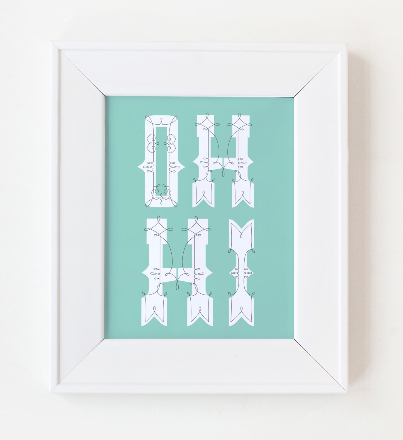 11x14 Oh Hi Print. Typography. Minty Fresh  background - 150M