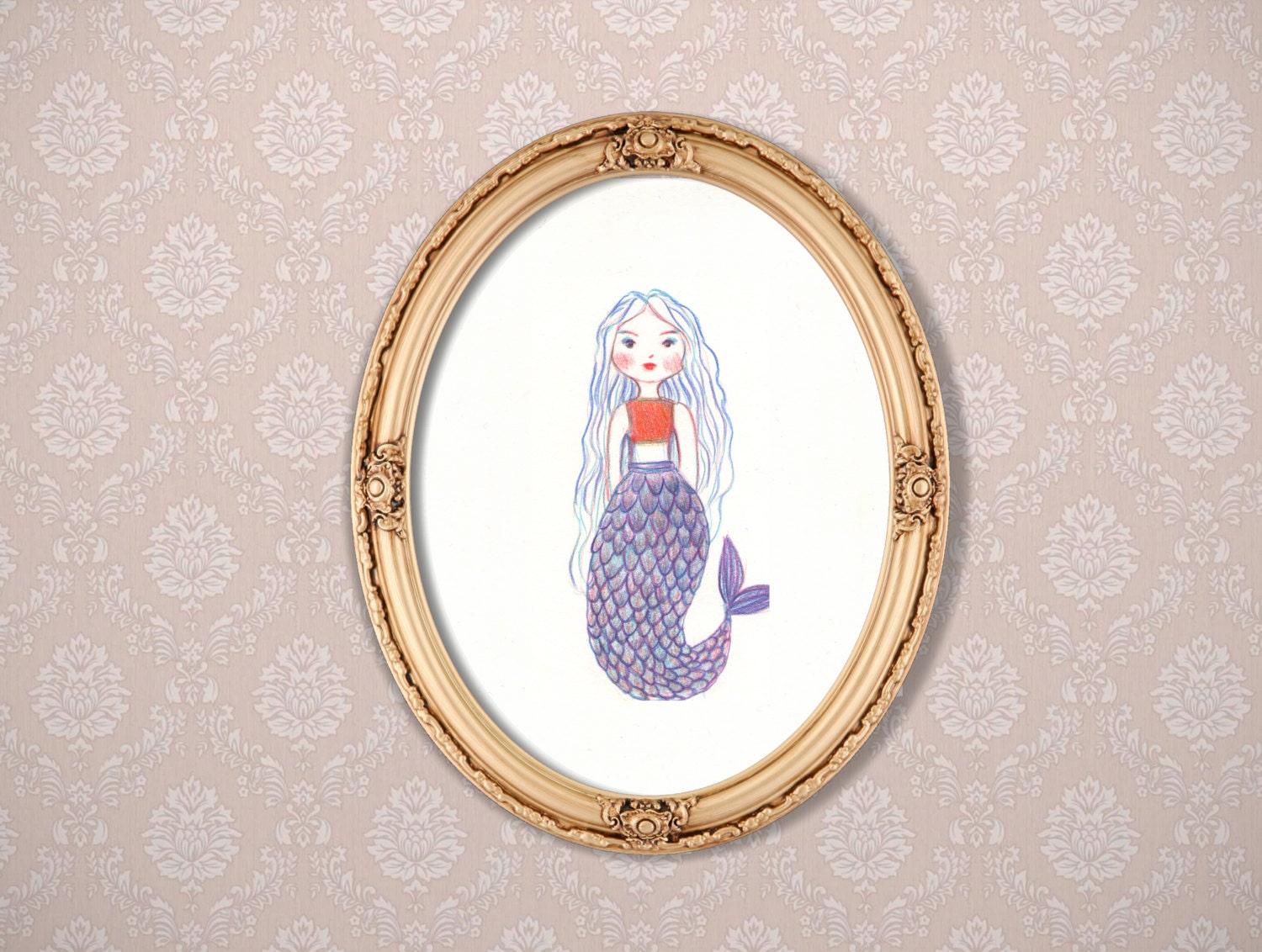 Lulu the mermaid - Original illustration by Dedalos