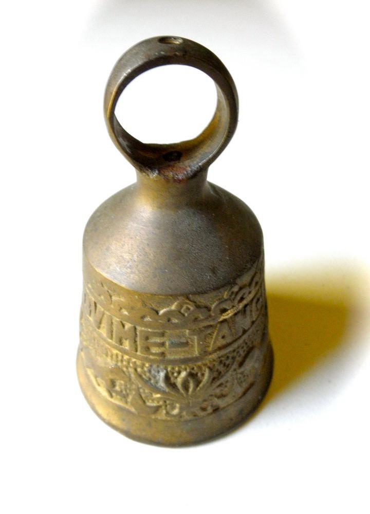 Antique Brass Church Bell in Latin Vocem-Meam-A-Ovime Tangit // Early 1900's Belgium or France