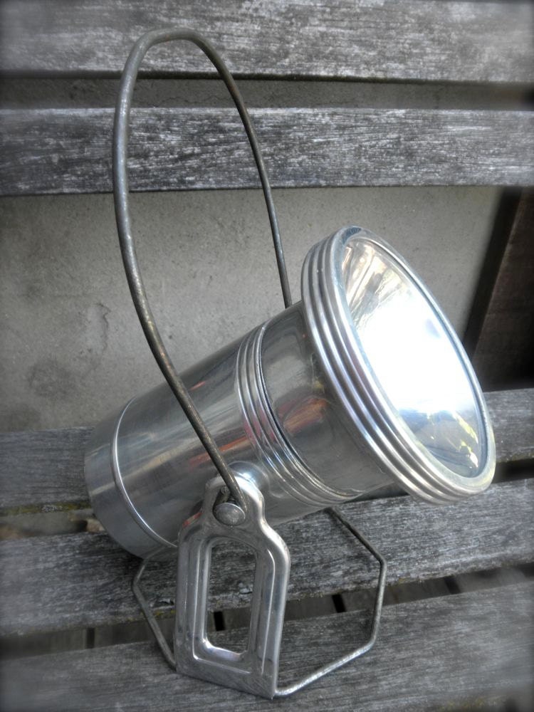 1950s Ecolite Single Beam Lantern // Atomic Age Aluminum // Flashlight // Lamp // Industrial Decor