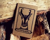 Pronghorn North American Mammal Blank Notebook Moleskine Journal using Hand Carved Stamp