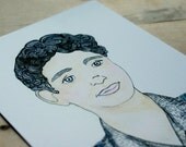 Farm Boy 5x7 Archival Quality Print Based on Watercolor and Pen Illustration