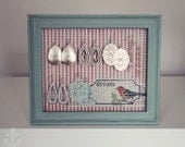 Earring Holder, Chicken Wire Frame in mint