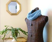 Cashmere Infinity Scarf COLUMBIA BLUE Upcycled Felted Cashmere Circle Scarf Eco Fashion