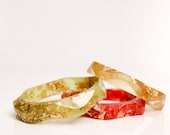 margarita green wavy eco resin bangle with gold flakes
