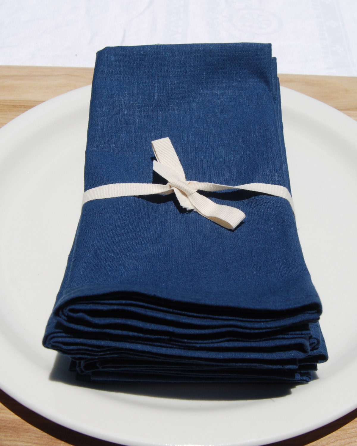 Cloth Napkin - Organic Cotton Hemp - Navy Blue - Kitchen - Eco Friendly Home - Set of Six