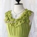 A Party III - Dress - Sweet Party Wedding Bridesmaid Cocktail Dinner Dress Olive Green Color Heart Ruffle Around Neck XS-M