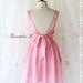 A Party V Shape - Cocktail Prom Party Dinner Wedding Bridesmaid Gorgeous Night Dress Light Baby Pink Brush Backless Style