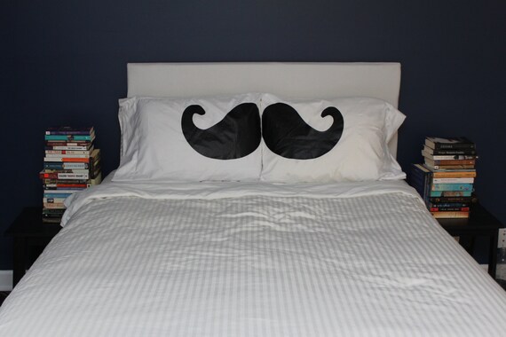 Mustache Silhouette Pillow case Unique Pillowcase Set