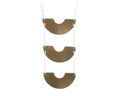Handmade Jewelry. Brass and Sterling Silver Necklace. Mixed Metal Jewelry.