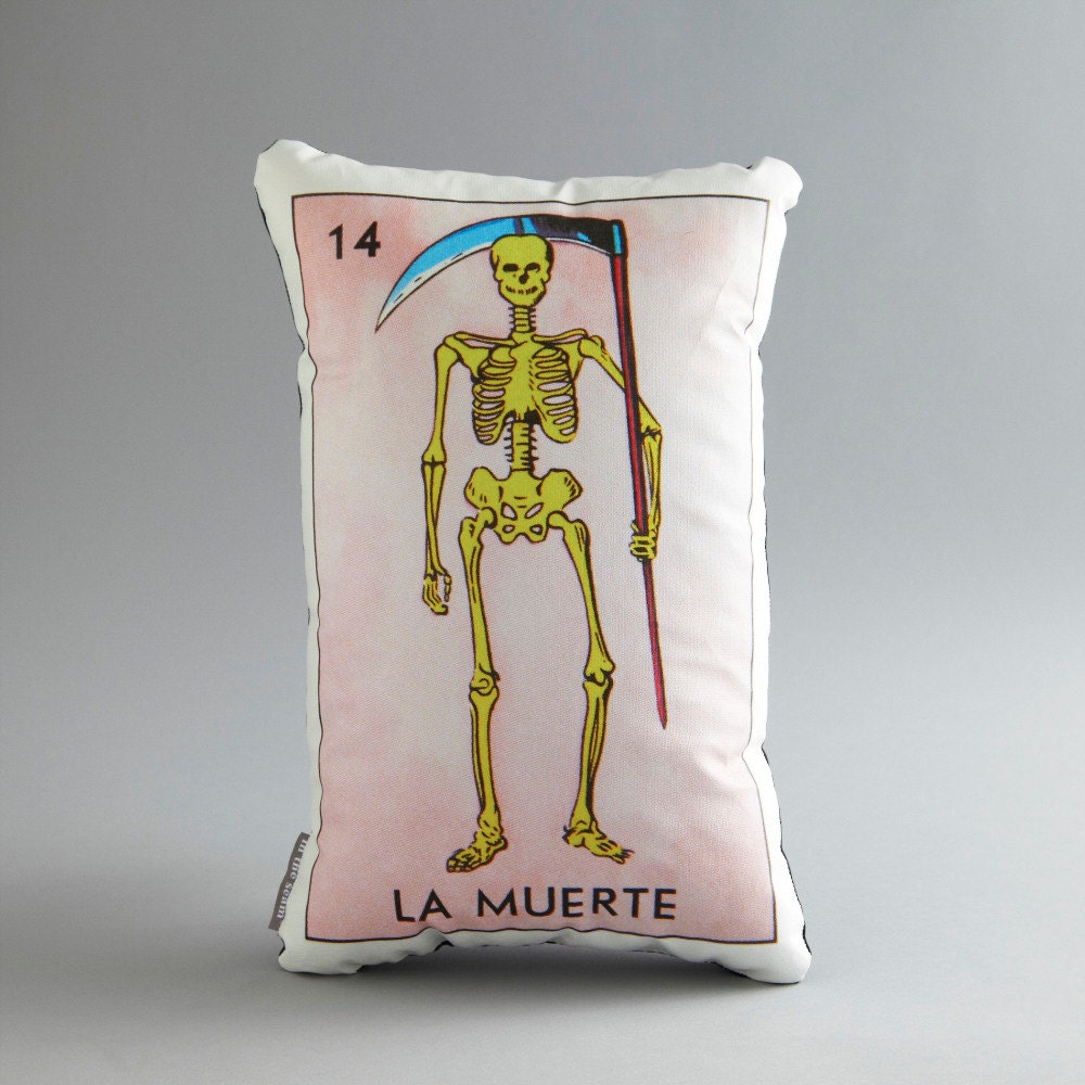 La Muerte Loteria Canvas Printed Pillow