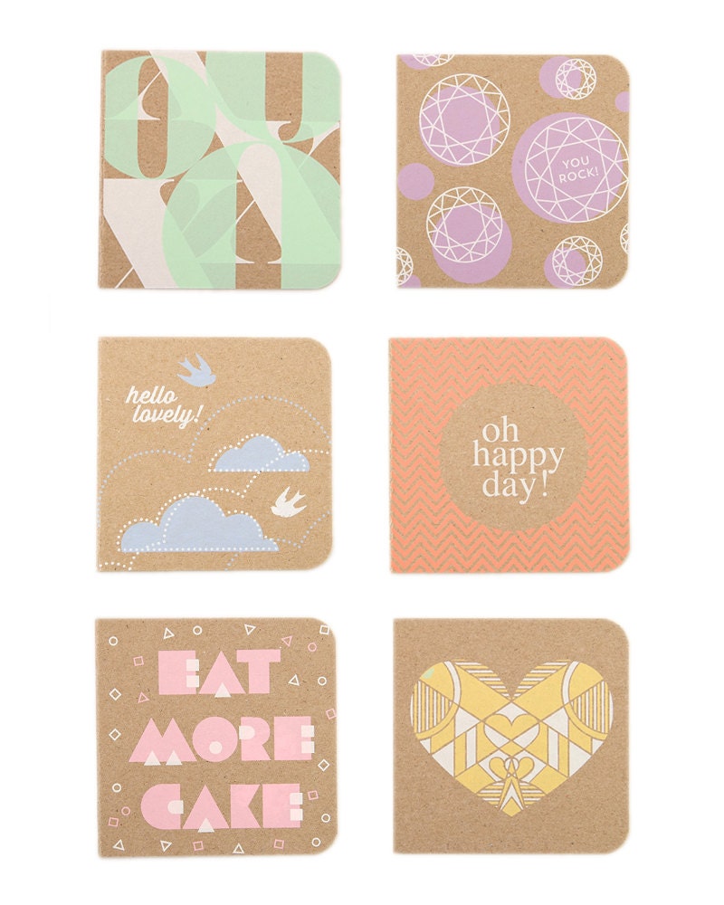 Set of 6 Mini Gift Cards