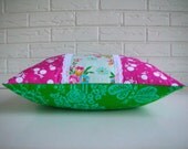 Colorful Pillow Cover - Decorative Lumbar Pillow - Magenta Pink Aqua Green - Boho Girls Nursery Decor