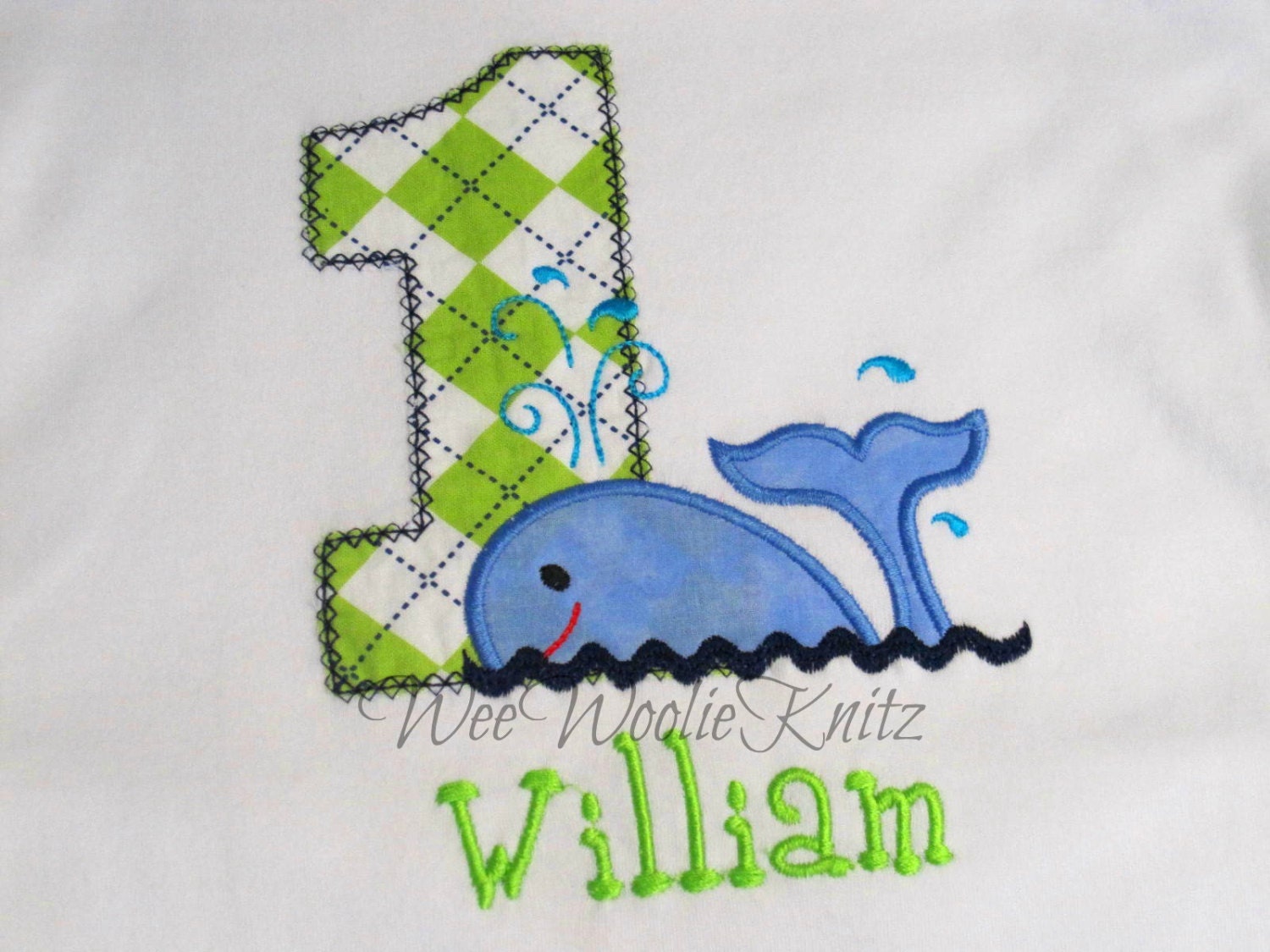 Ocean Preppy Whale Birthday T Shirt Boys Arygle Summer Personalized Applique Toddler 1st 2nd 3rd Summer